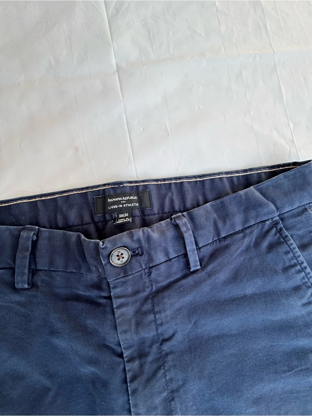 Banana Republic Men's Navy Athletic Lived In Chinos